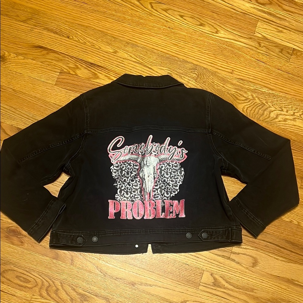 Morgan Wallen Custom “Somebody’s Problem” Black Jean Jacket